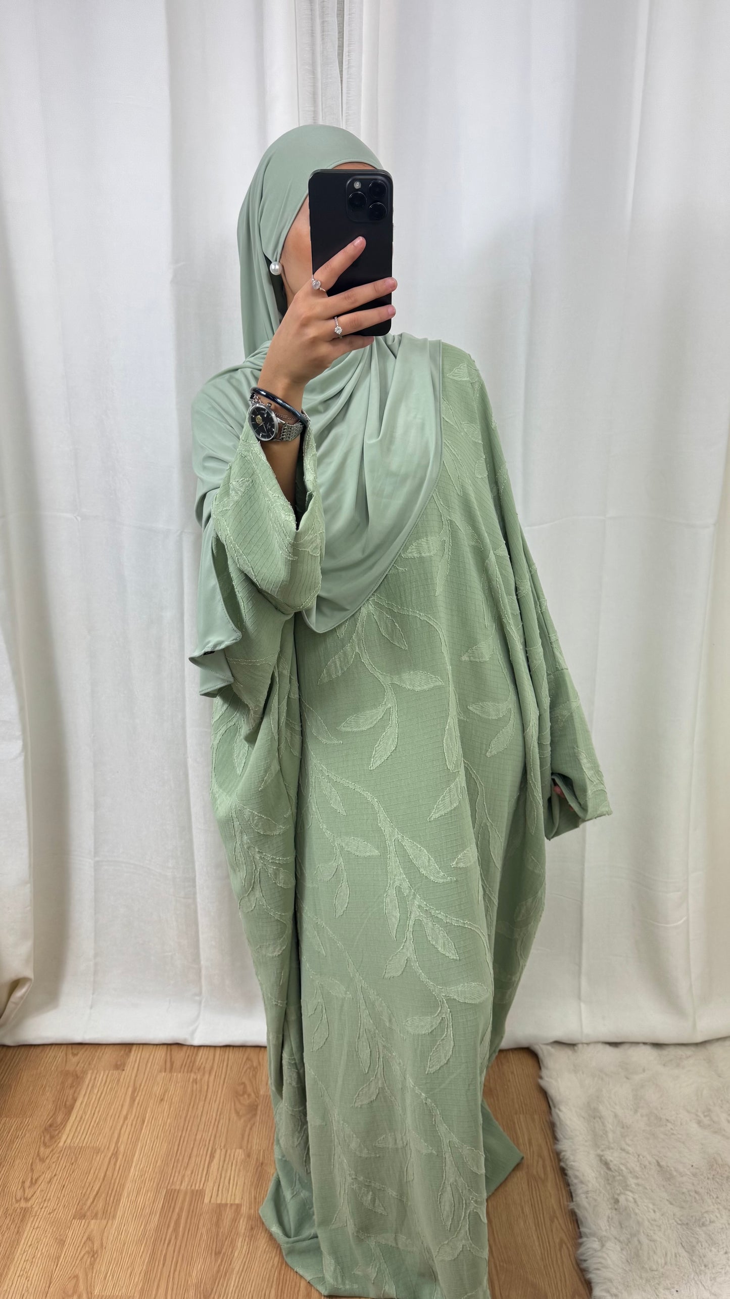 ABAYA FLORA - VERT D’EAU