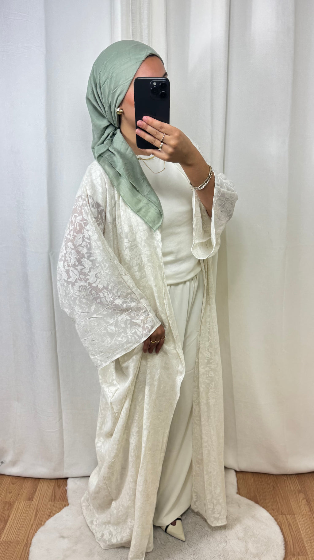 CRÉATION KIMONO DENTELLE - BEIGE ÉCRU
