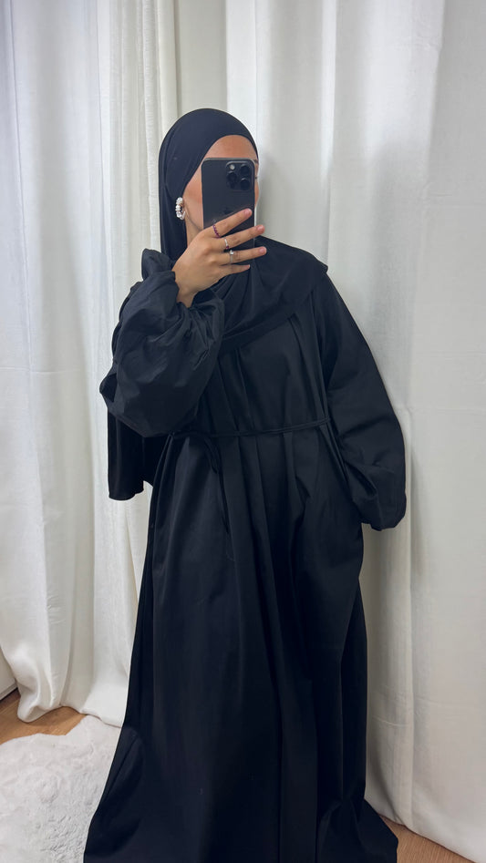 ROBE POPELINE - NOIR