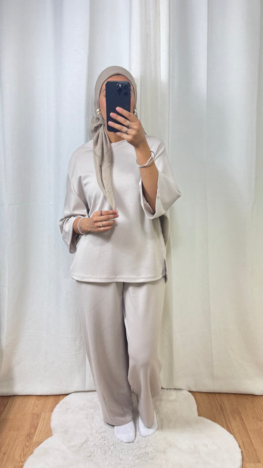 ENSEMBLE JOGGING OVERSIZE - BEIGE