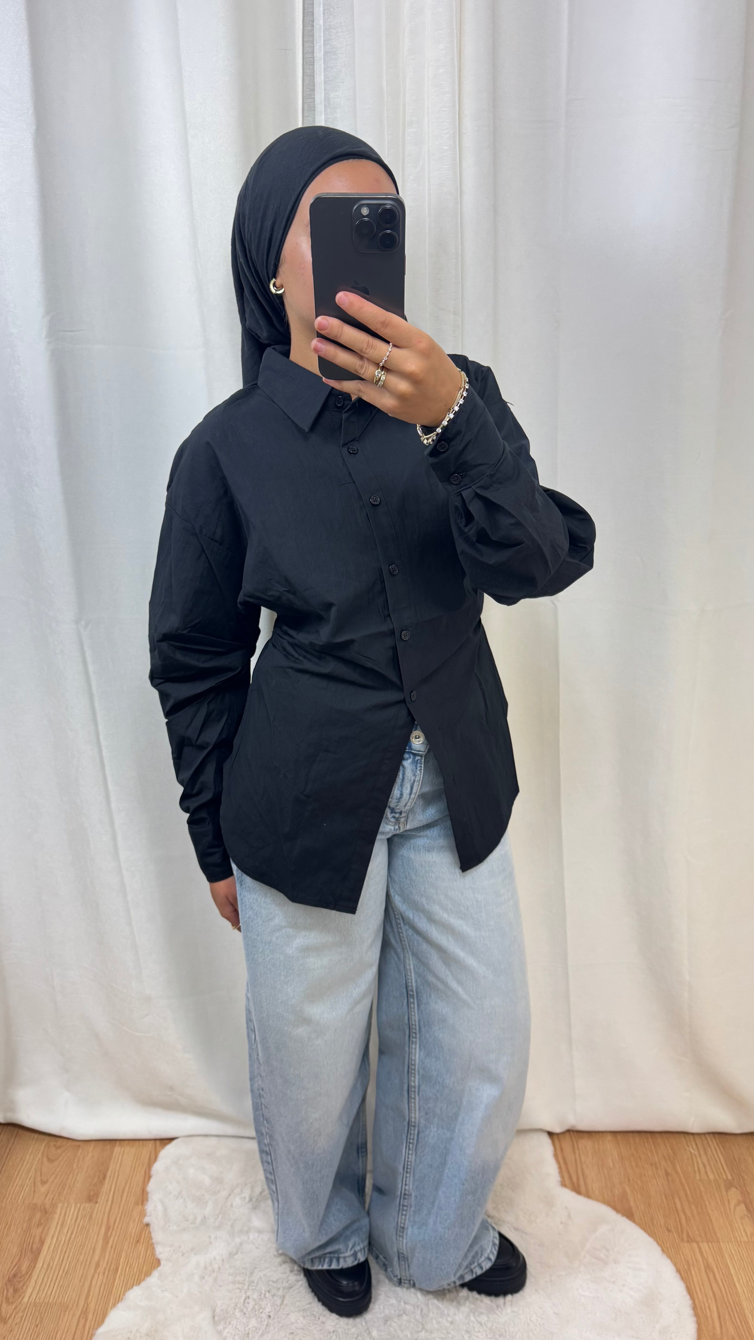 CHEMISE CINTRÉE - NOIR