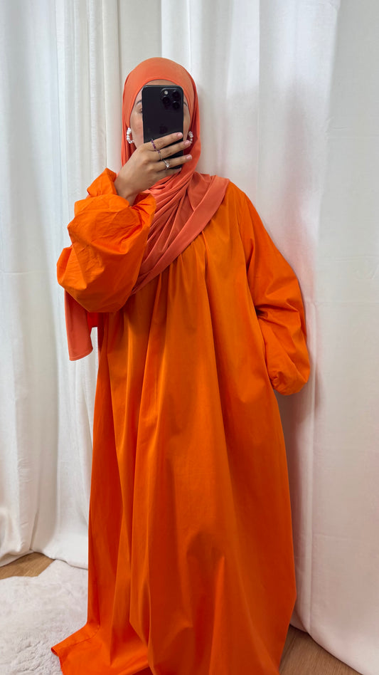 ROBE POPELINE - ORANGE