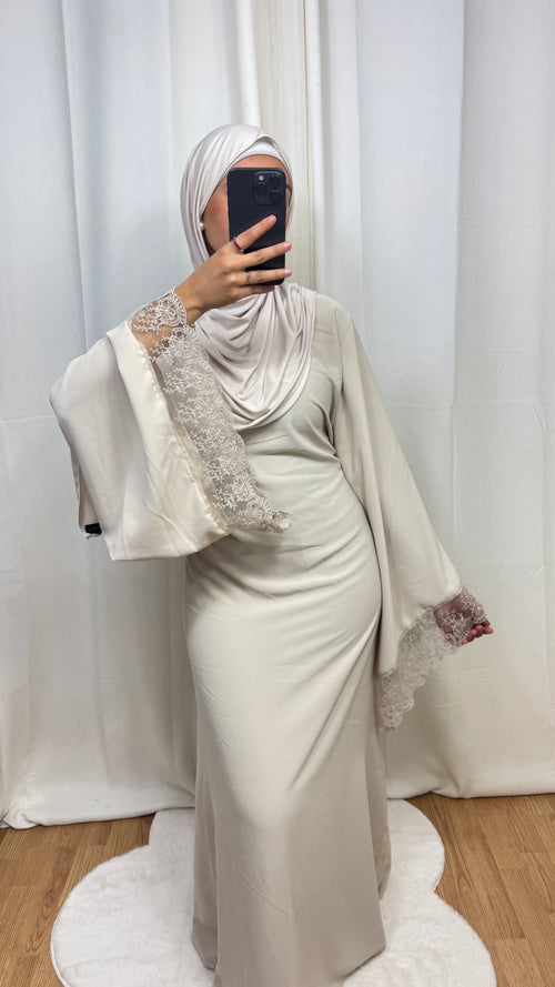 ABAYA DENTELLE - BEIGE