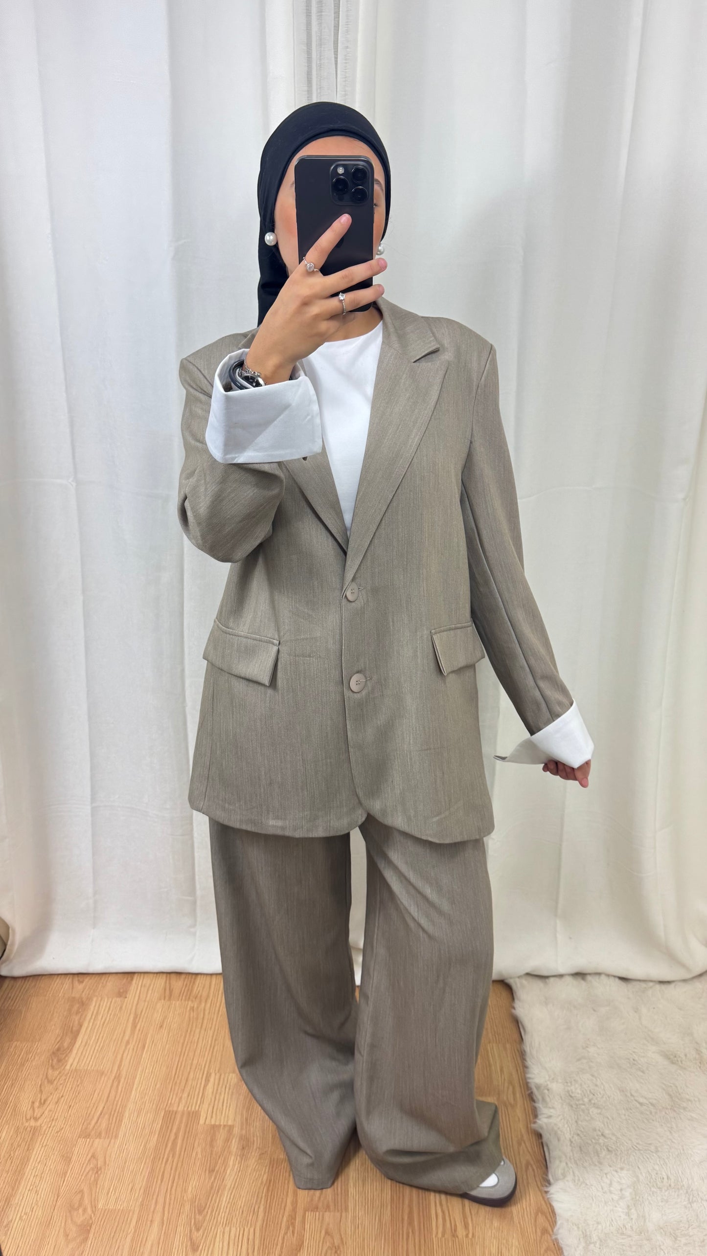 ENSEMBLE BLAZER PANTALON - TAUPE