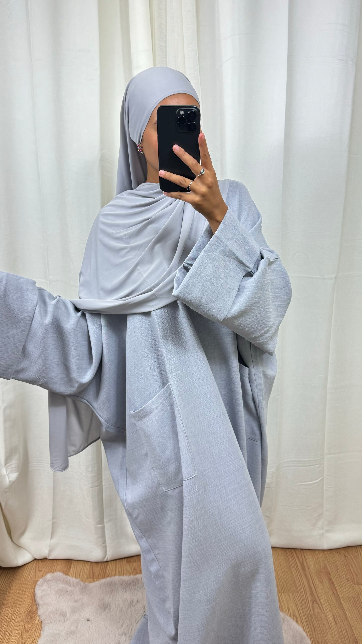 ABAYA AMBRE - GRIS CLAIR