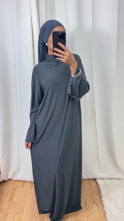 ABAYA JERSEY PREMIUM DE LUXE - GRIS ANTHRACITE