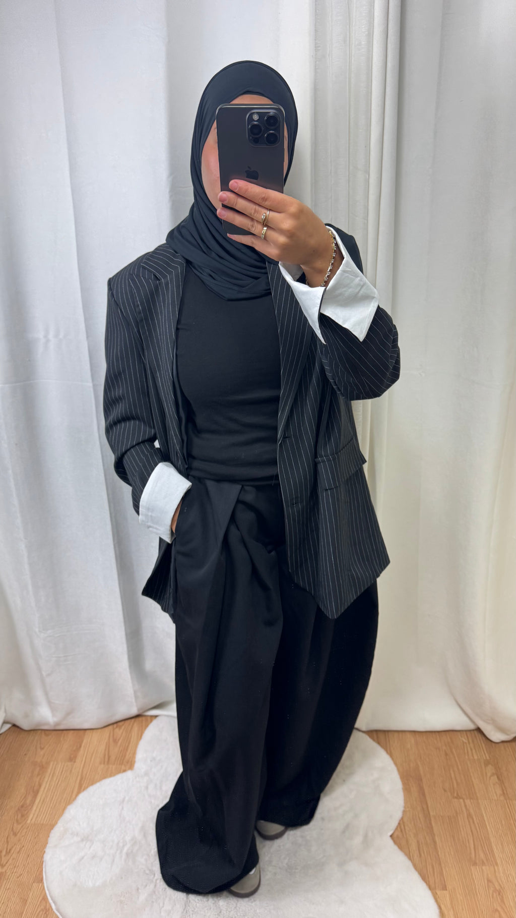 BLAZER À RAYURE - NOIR