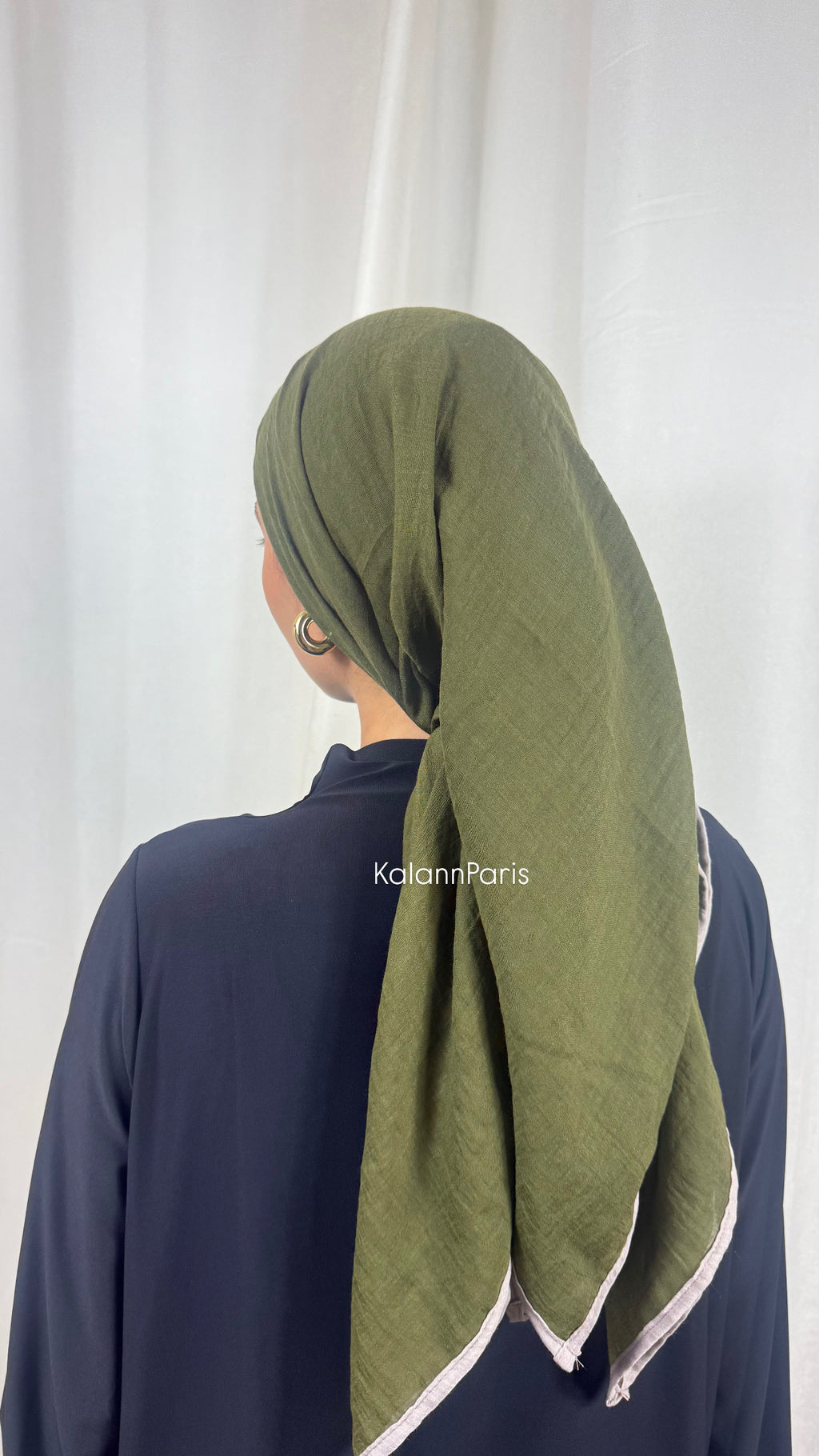 CARRÉ COTON BICOLORE - KAKI BEIGE
