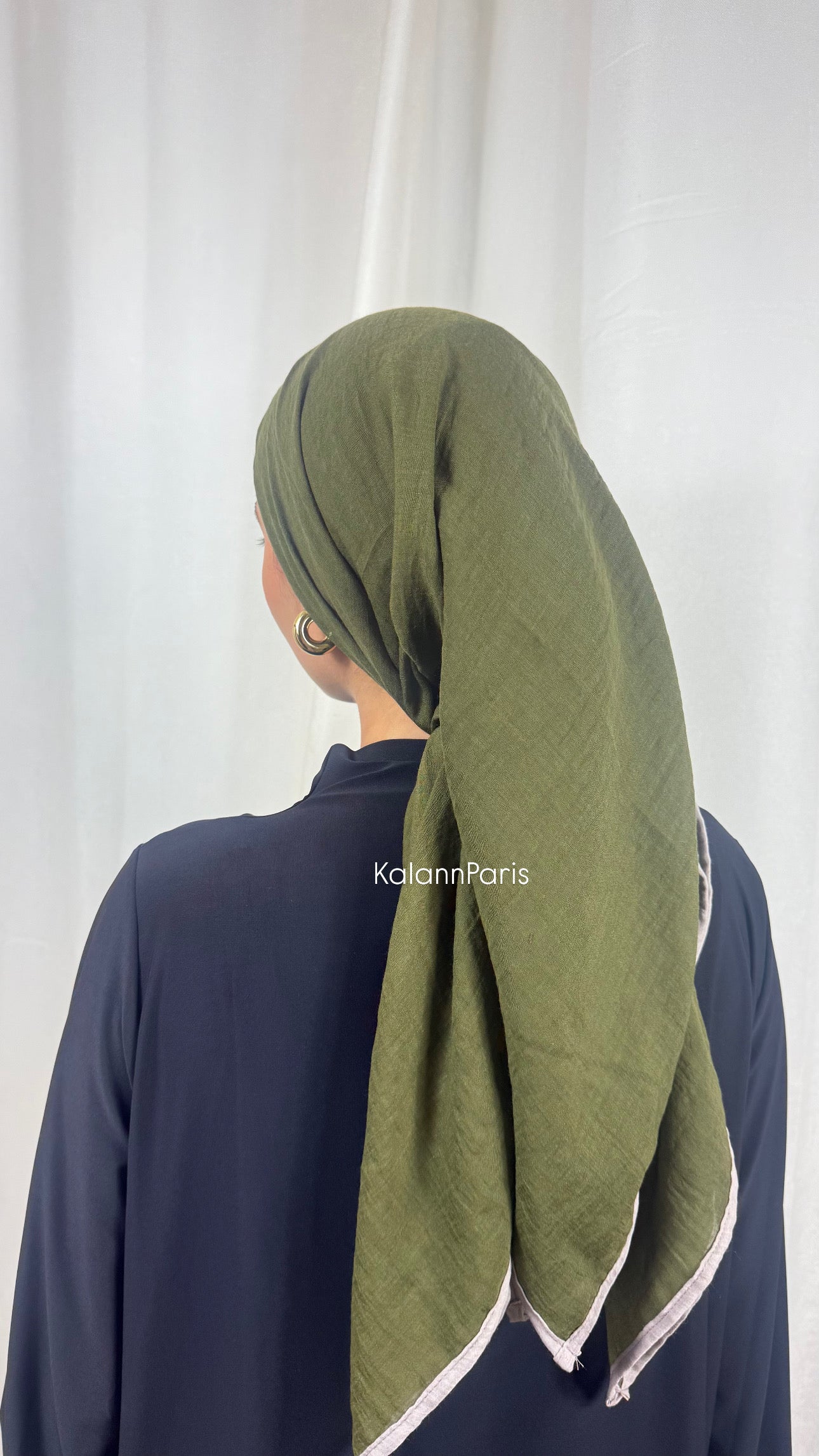 CARRÉ COTON BICOLORE - KAKI BEIGE