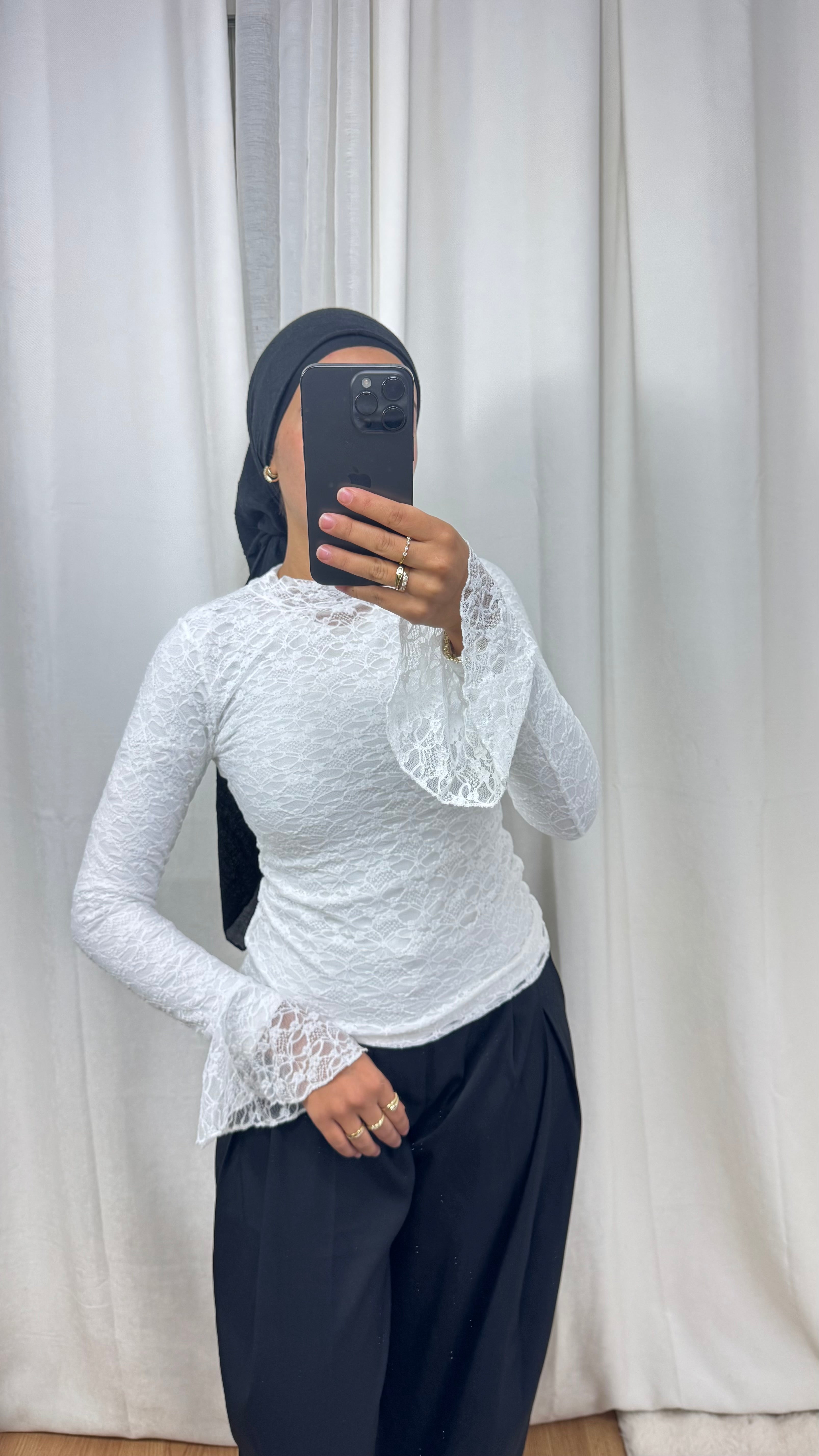 HAUT DENTELLE - BLANC
