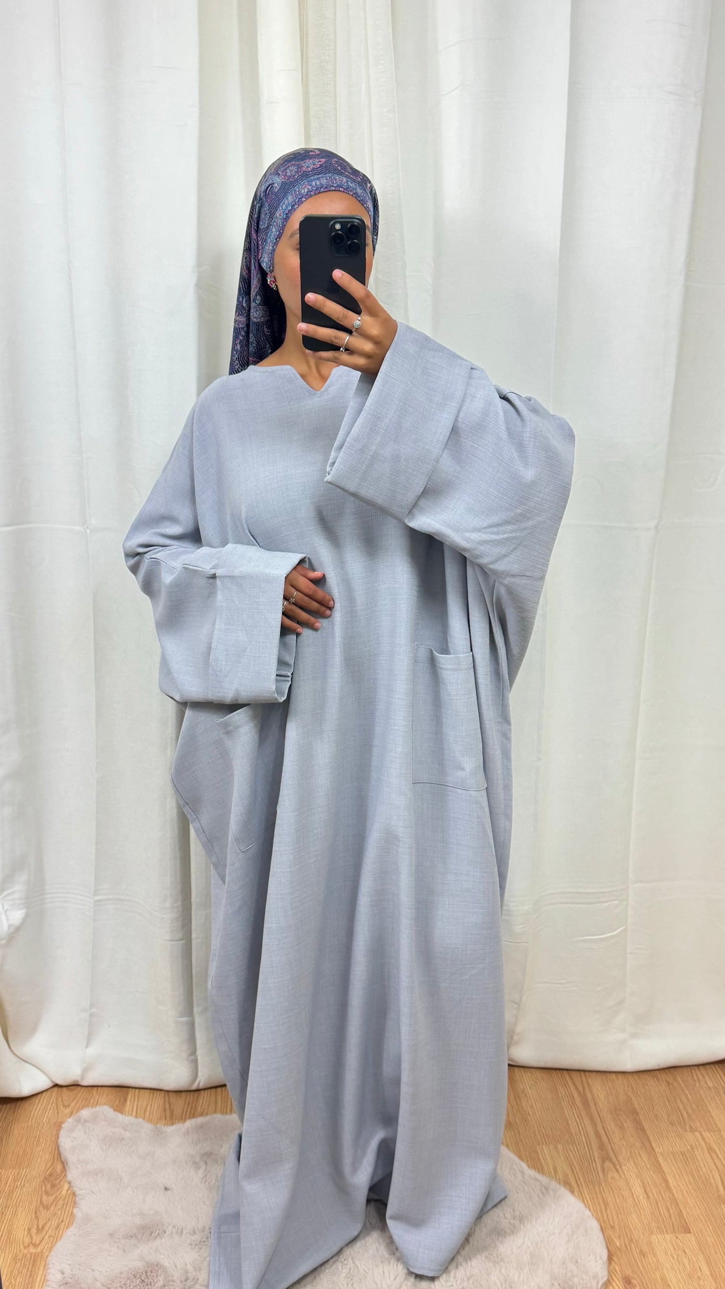 ABAYA AMBRE - GRIS CLAIR