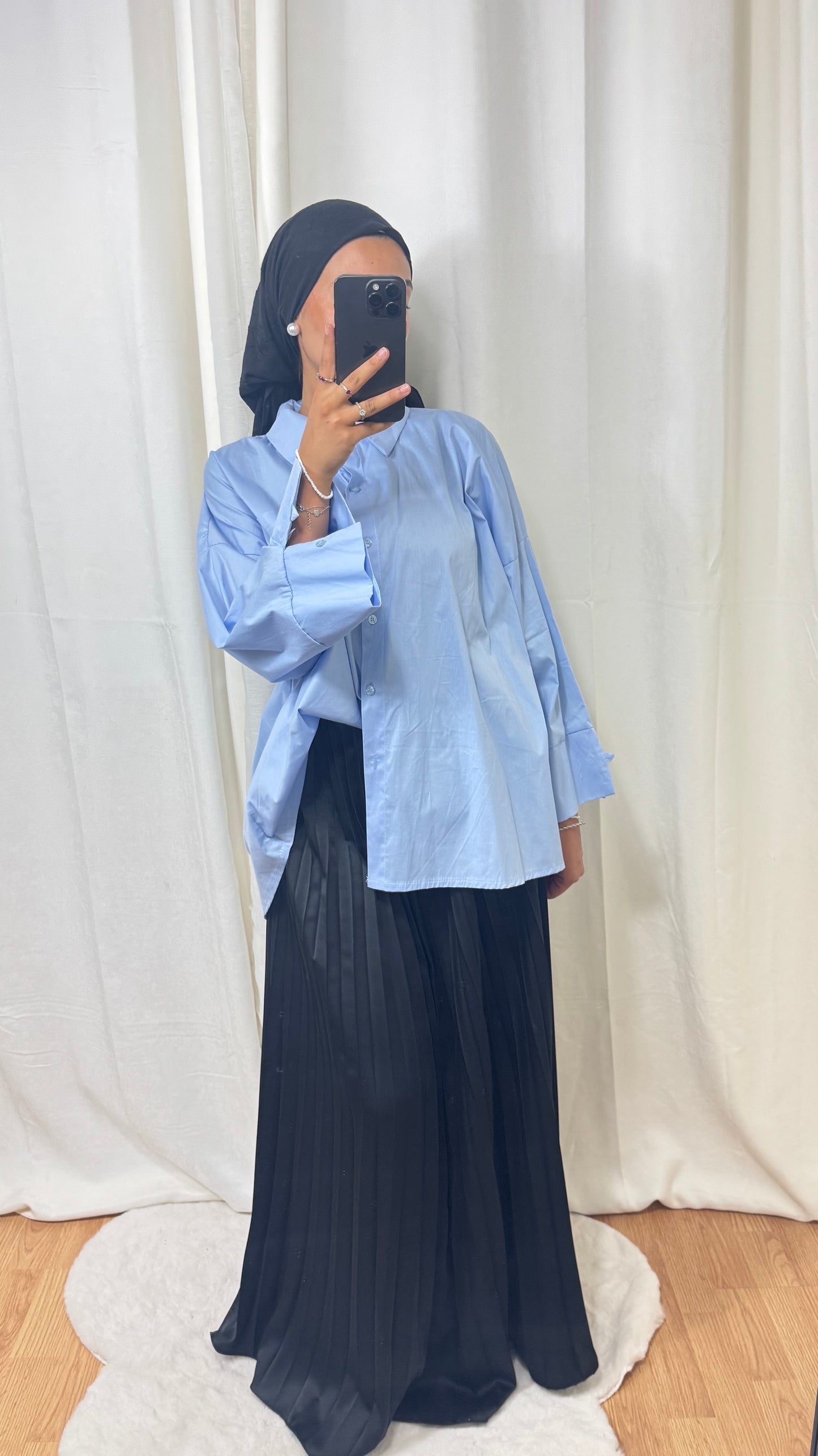 CHEMISE OVERSIZE - BLEU