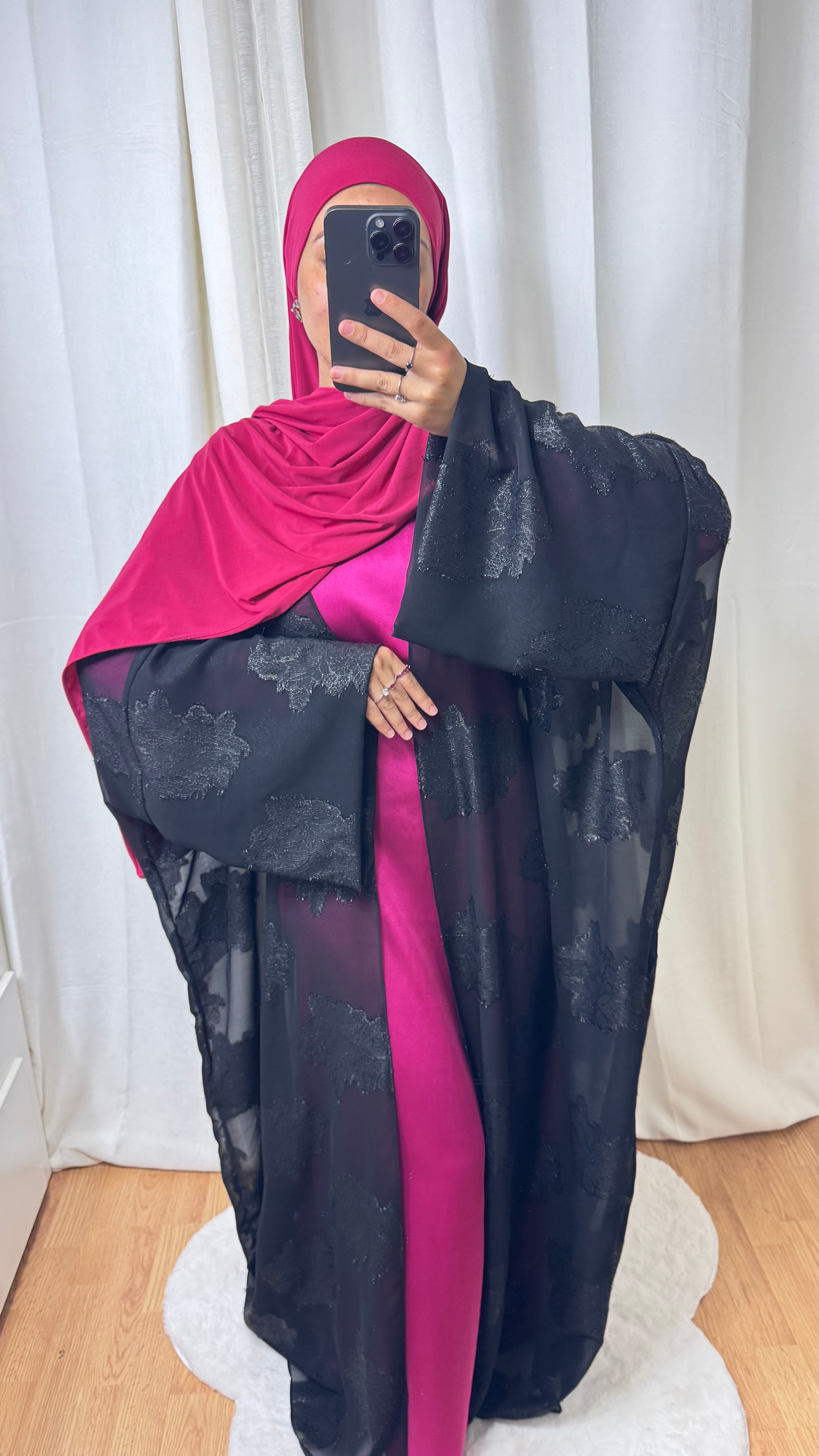 ENSEMBLE KIMONO CRÉATION NOLWENN - ROSE NOIR