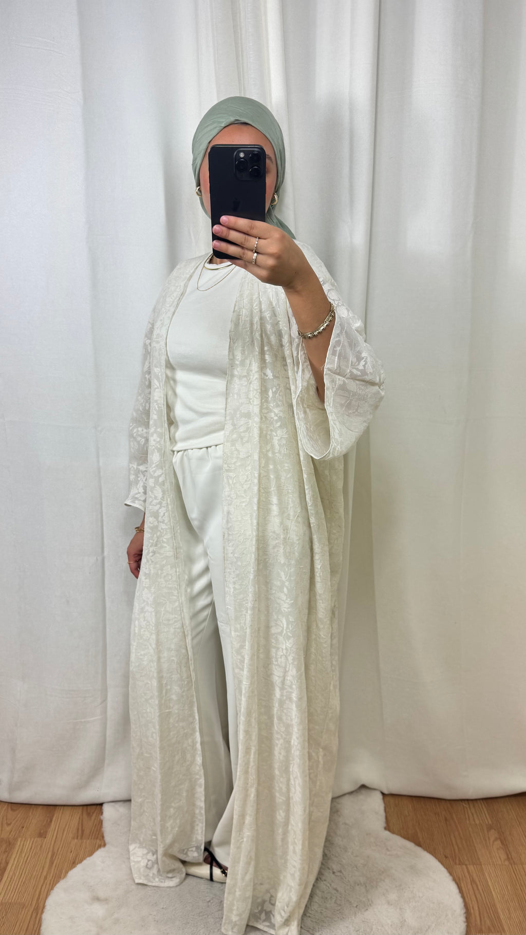 CRÉATION KIMONO DENTELLE - BEIGE ÉCRU