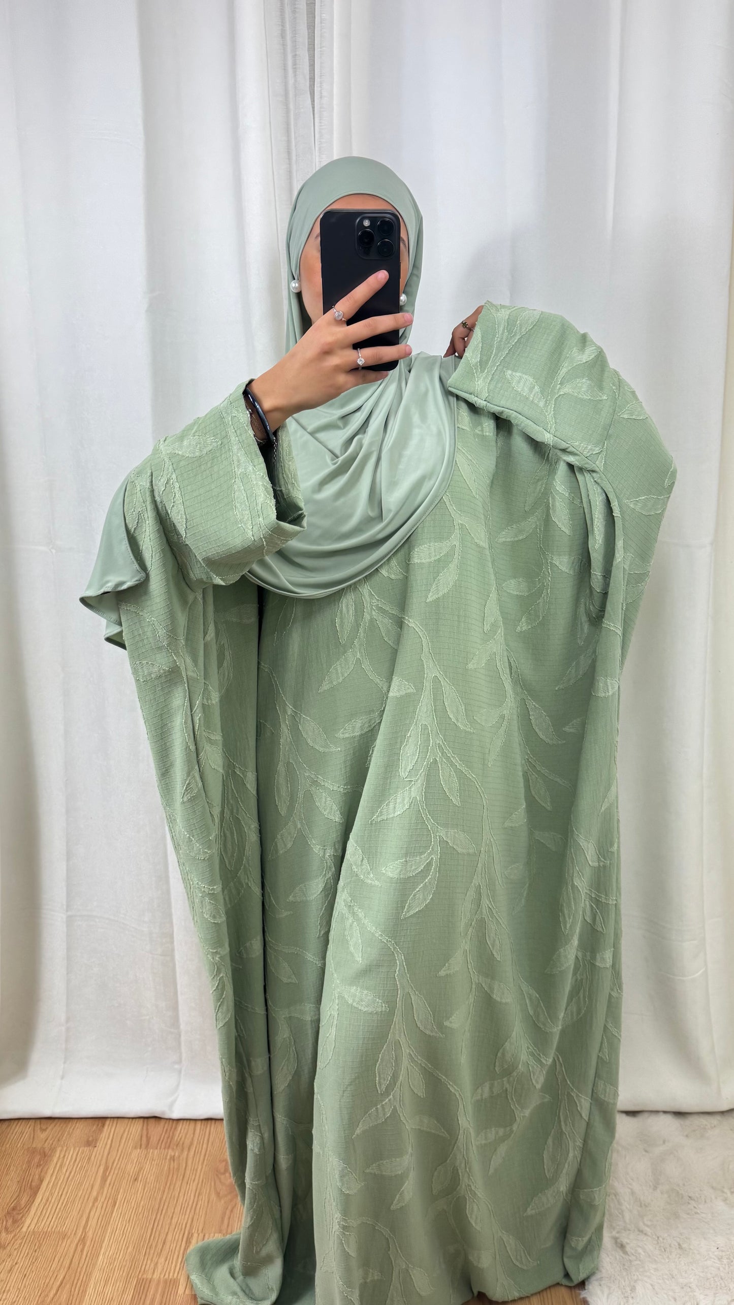 ABAYA FLORA - VERT D’EAU