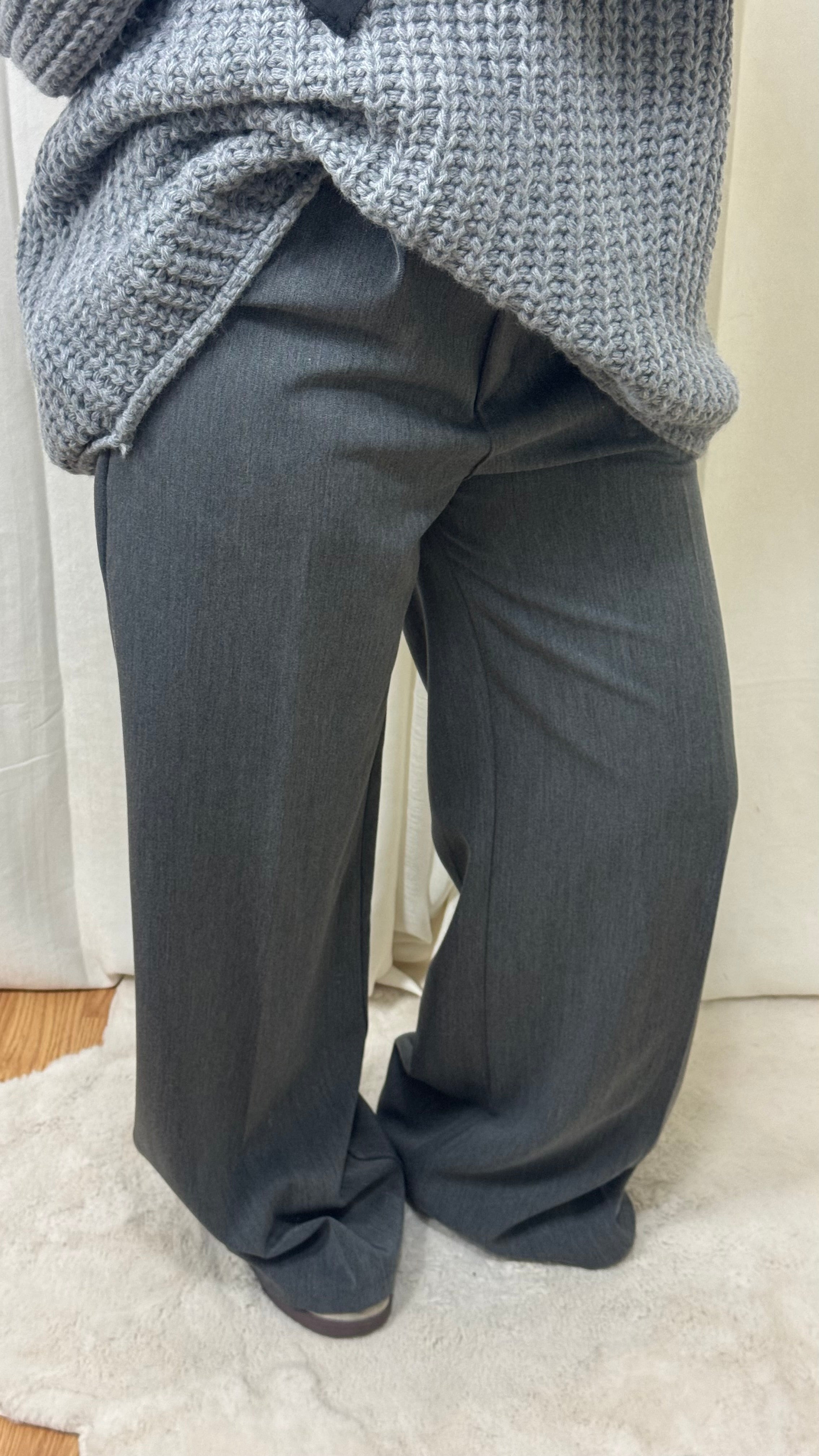 PANTALON À PINCE - GRIS