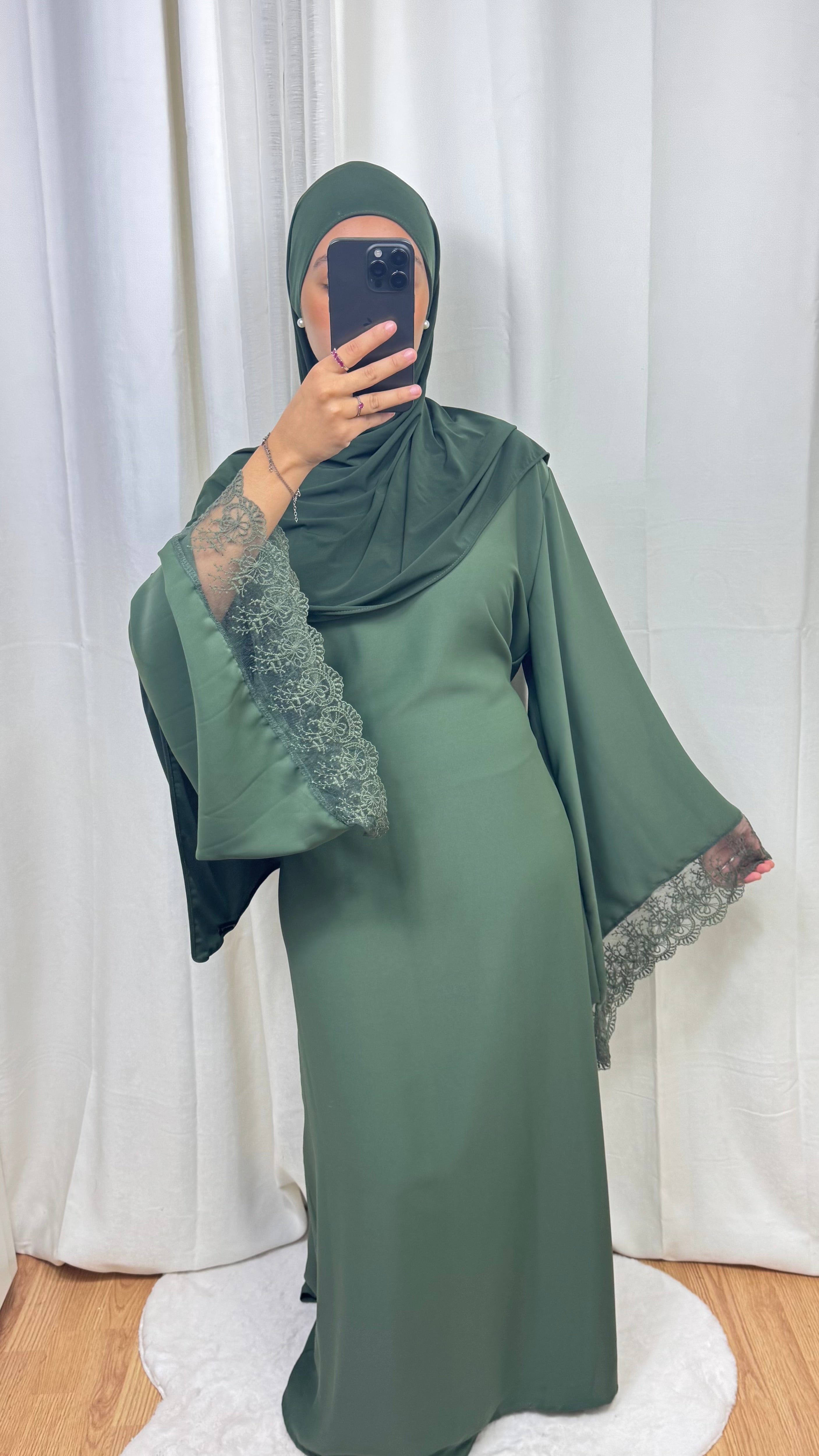 ABAYA DENTELLE - KAKI