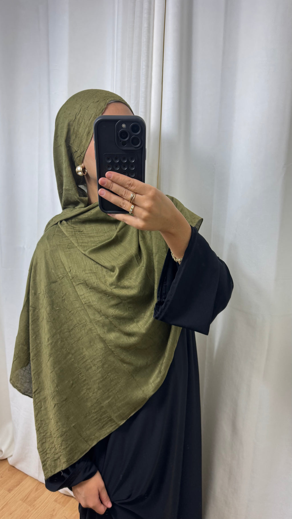 HIJAB COTON BAMBOO - OLIVE FONCÉ