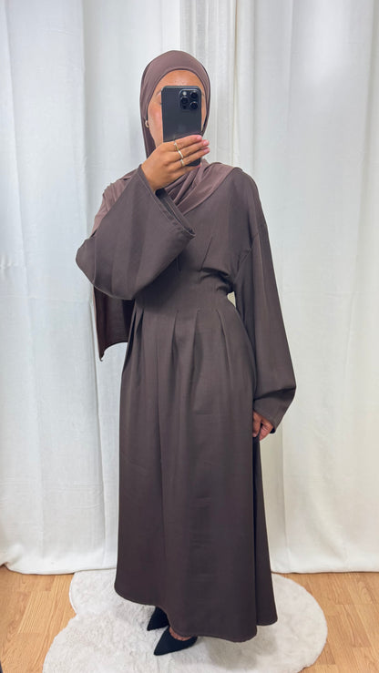 ROBE CINTRÉE - MARRON