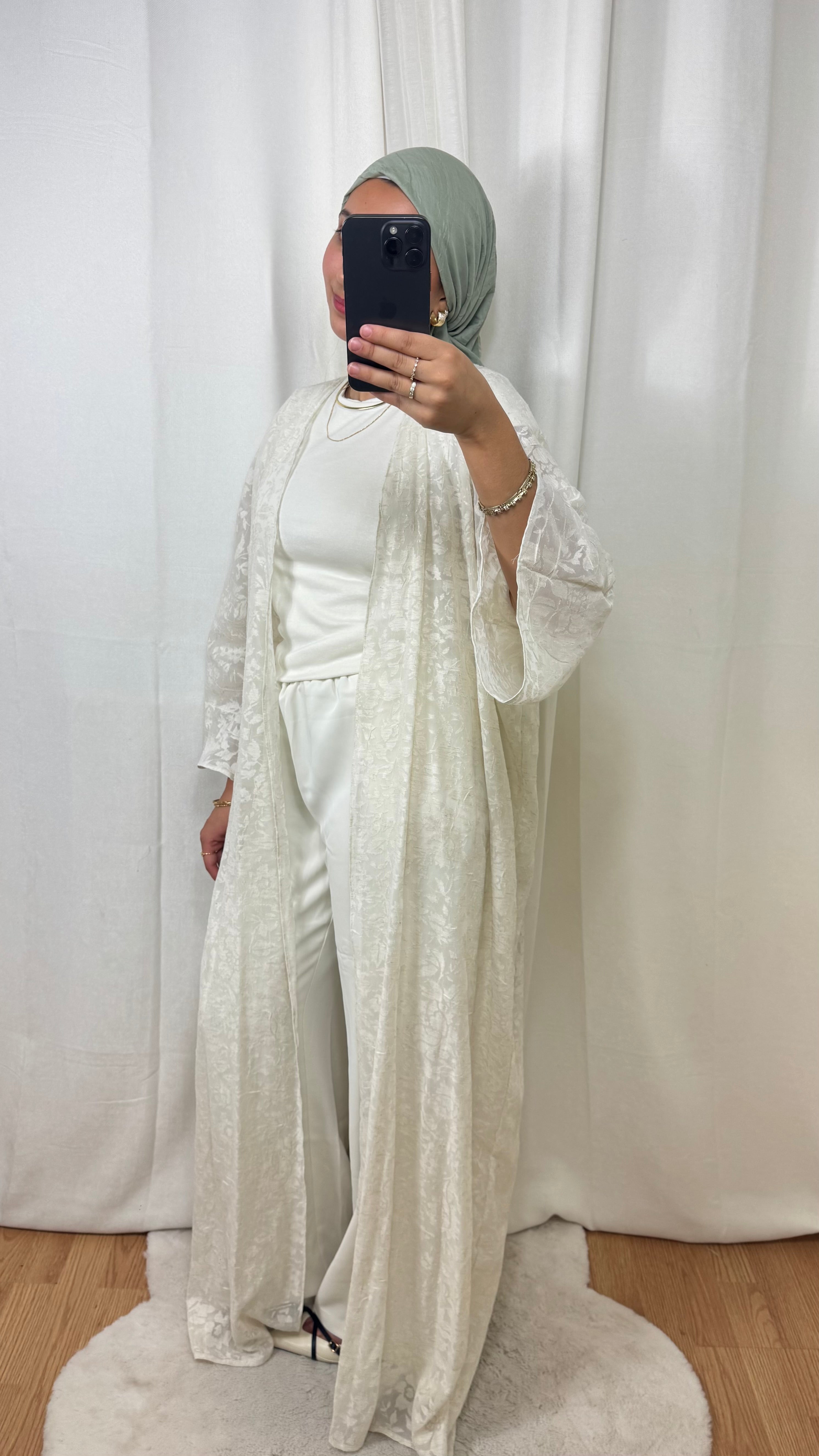 CRÉATION KIMONO DENTELLE - BEIGE ÉCRU