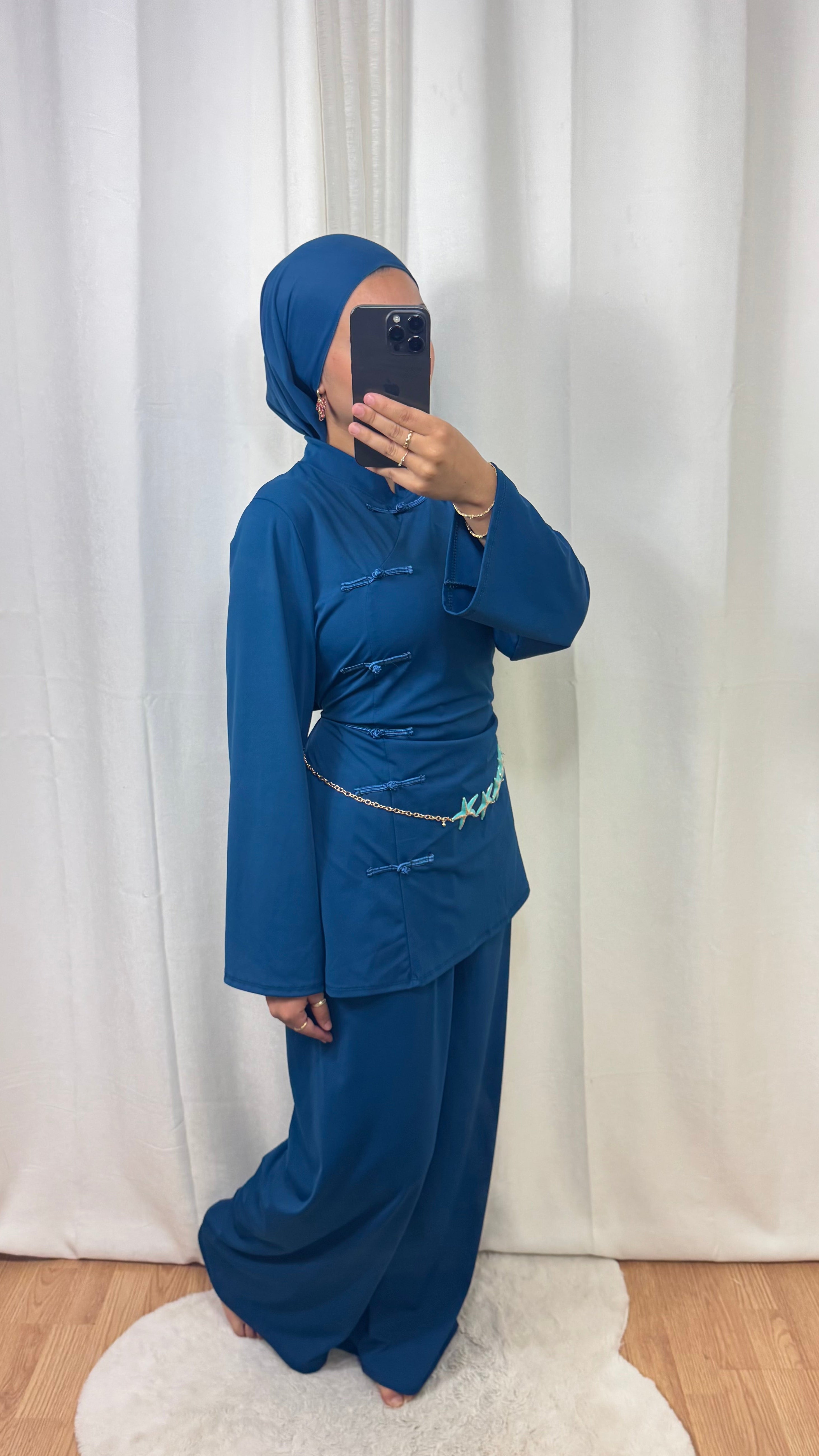 BURKINI SAKURA CINTRÉ - BLEU CANARD OCÉAN