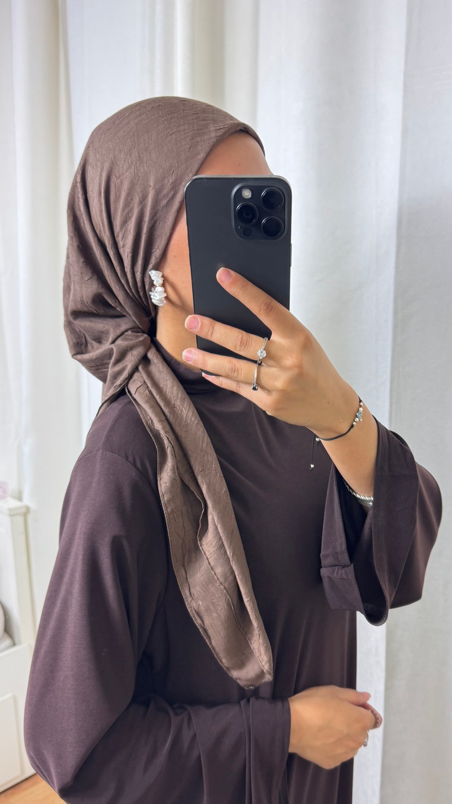 CARRÉ COTON BAMBOO - MARRON CHOCOLAT
