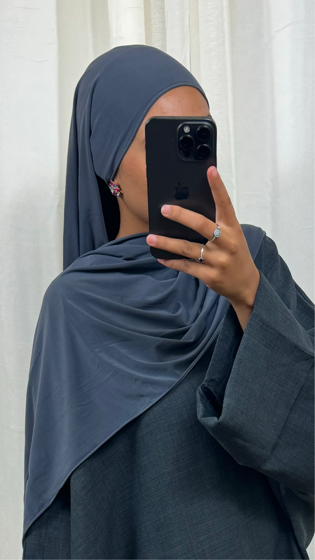 HIJAB JERSEY PREMIUM - GRIS ANTRACITE