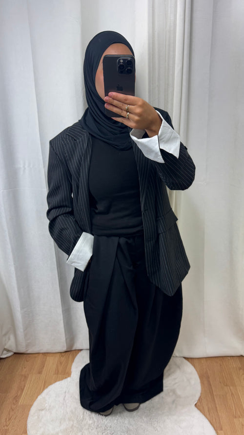 BLAZER À RAYURE - NOIR
