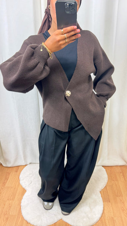 CARDIGAN - MARRON