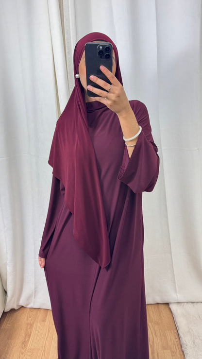ABAYA JERSEY PREMIUM DE LUXE - BORDEAUX