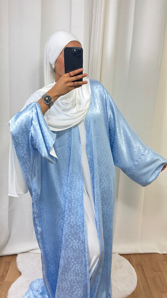 KIMONO CRÉATION FLEUR - BLEU CIEL