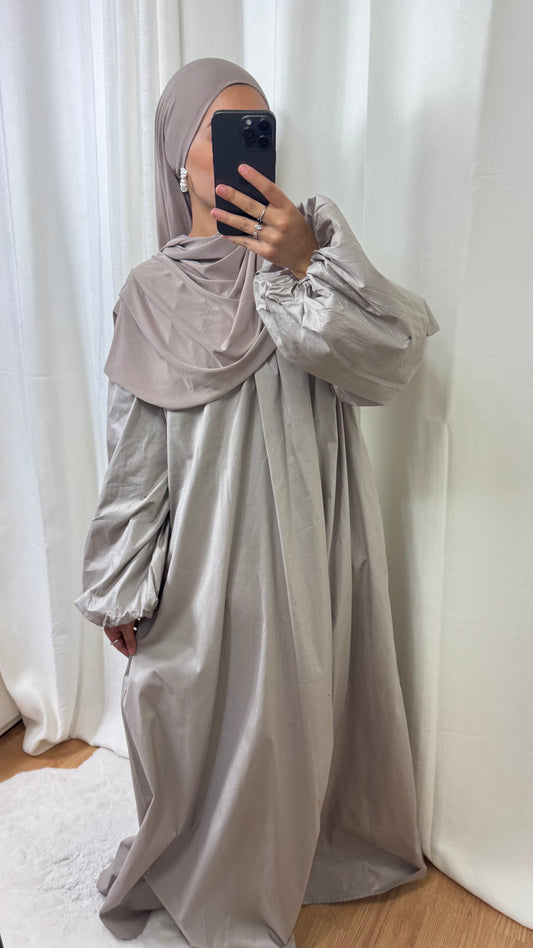 ROBE POPELINE - TAUPE