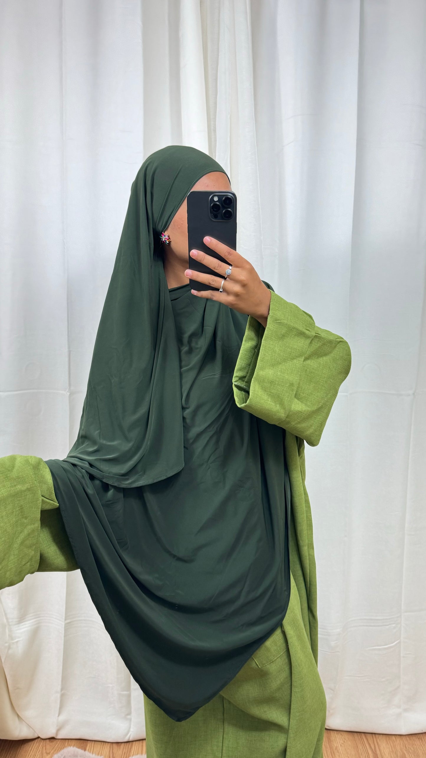 HIJAB JERSEY PREMIUM  - VERT BOUTEILLE