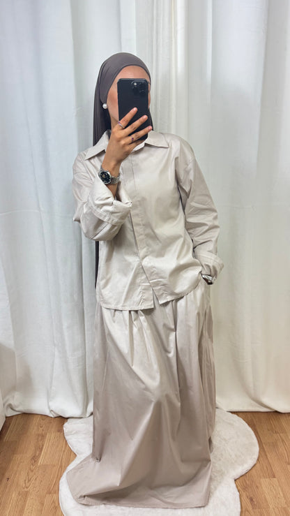 ENSEMBLE POPELINE - TAUPE