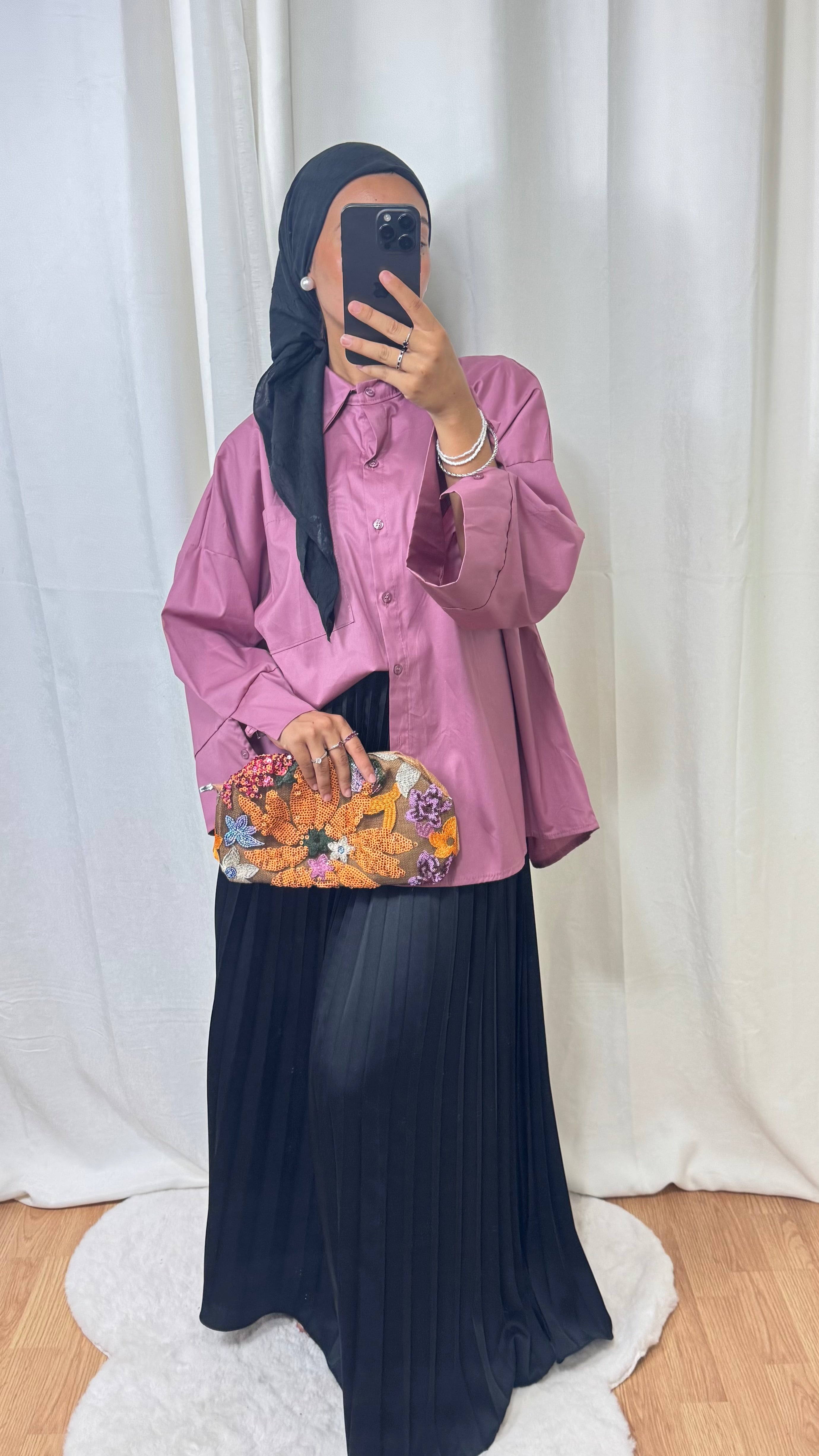 CHEMISE OVERSIZE - VIEUX ROSE
