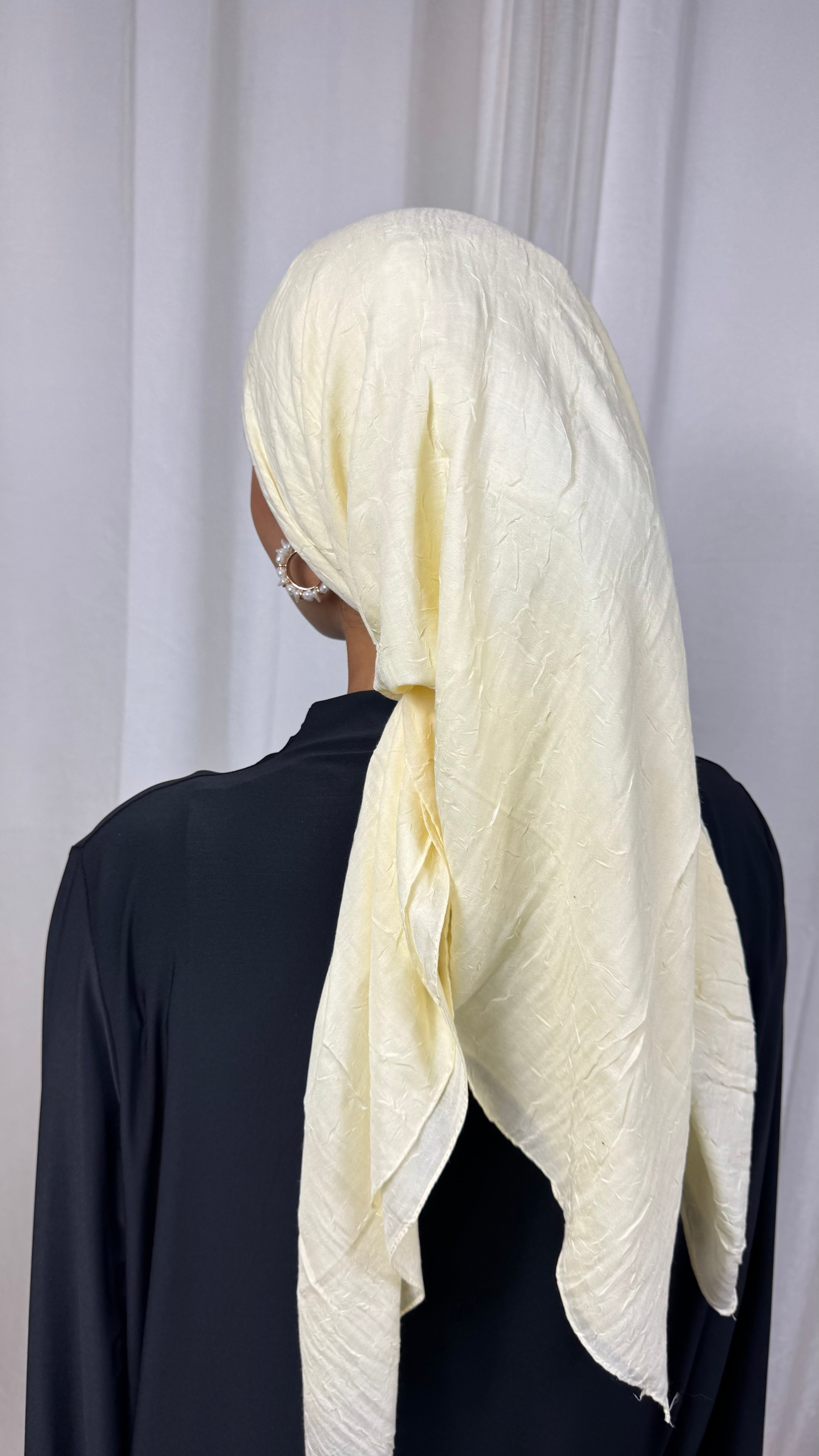 CARRÉ COTON BAMBOO - JAUNE PÂLE