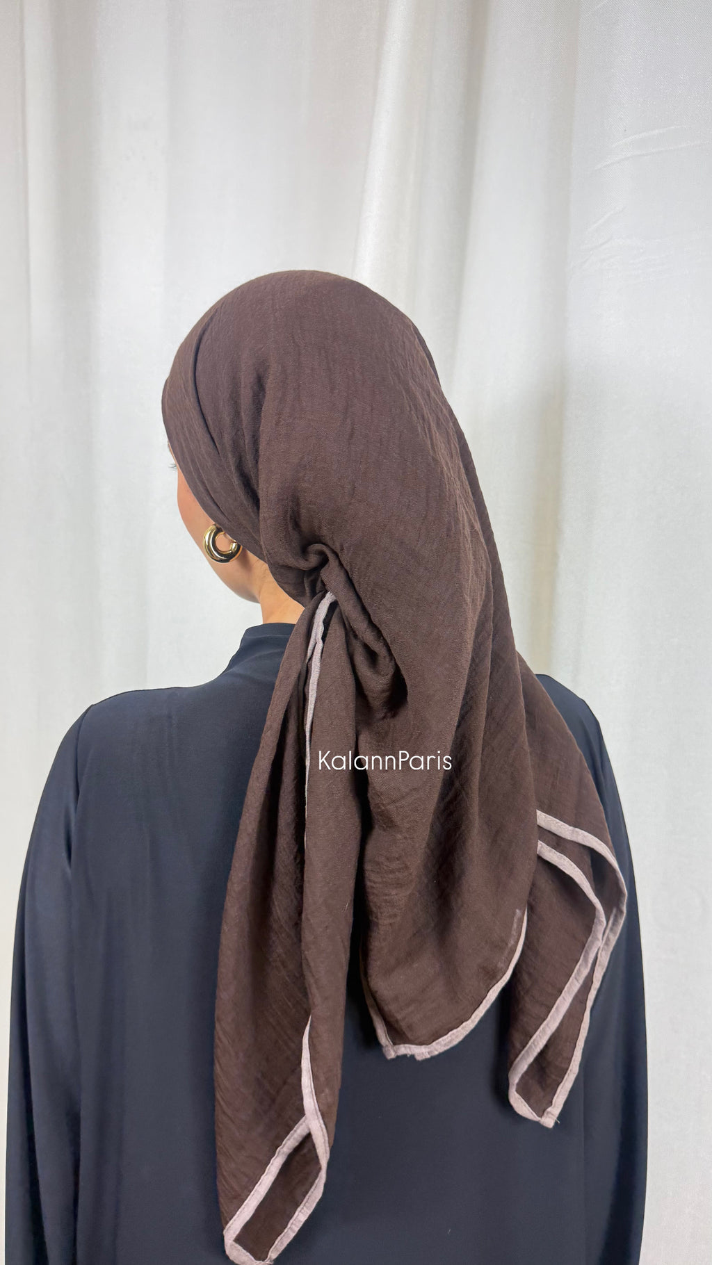 CARRÉ COTON BICOLORE - MARRON TAUPE
