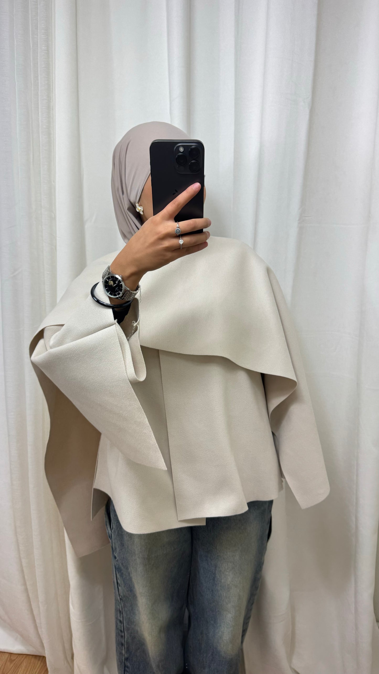 VESTE CAPE - BEIGE