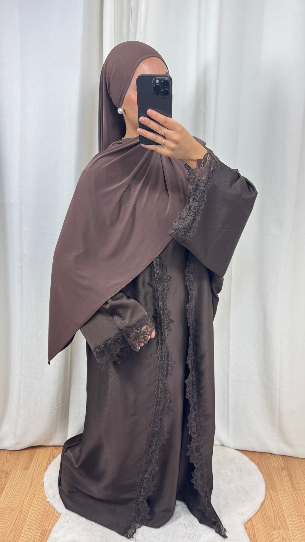 SET DENTELLE LYA - CHOCOLAT