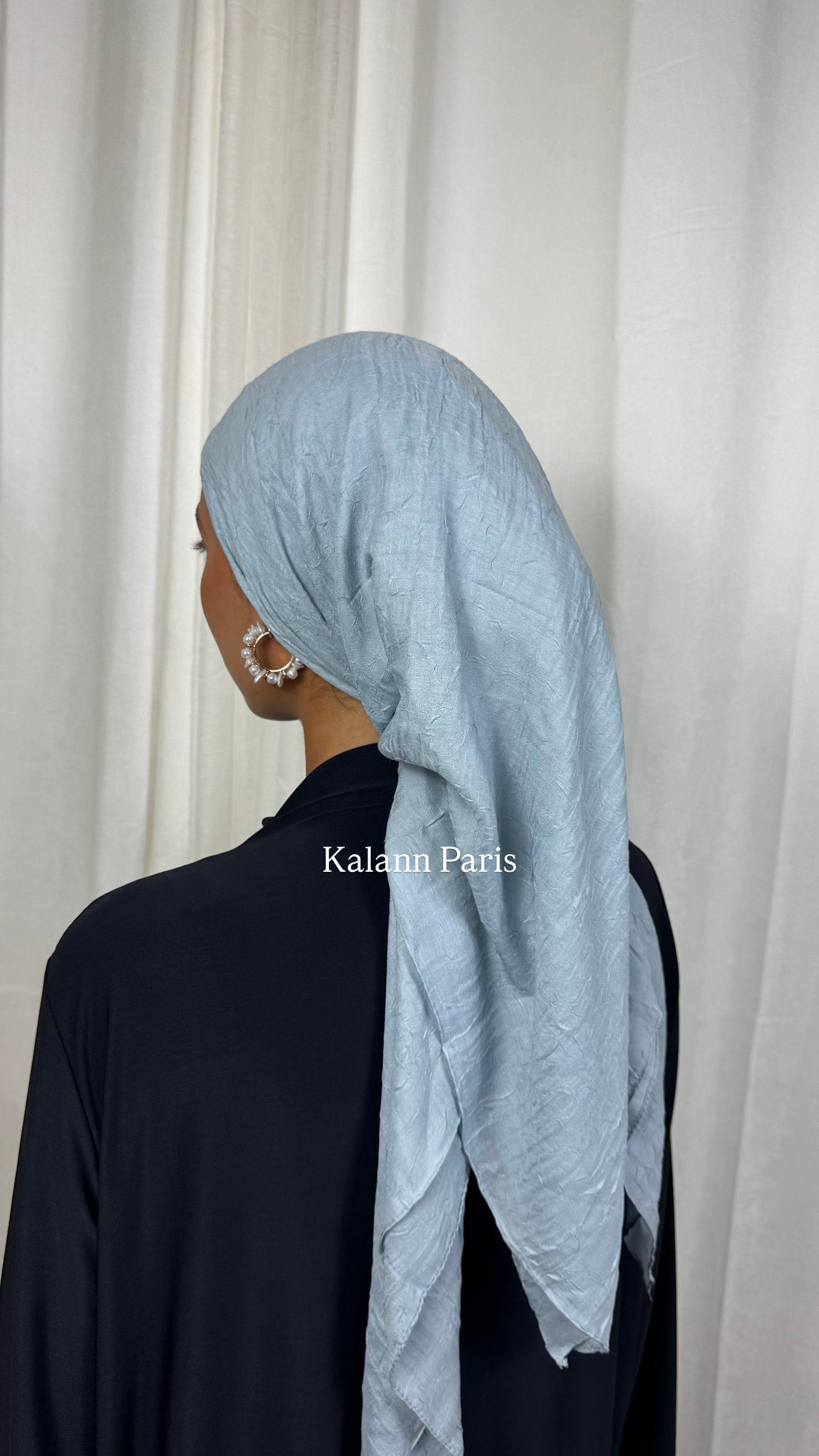 CARRÉ COTON BAMBOO - BLEU CIEL