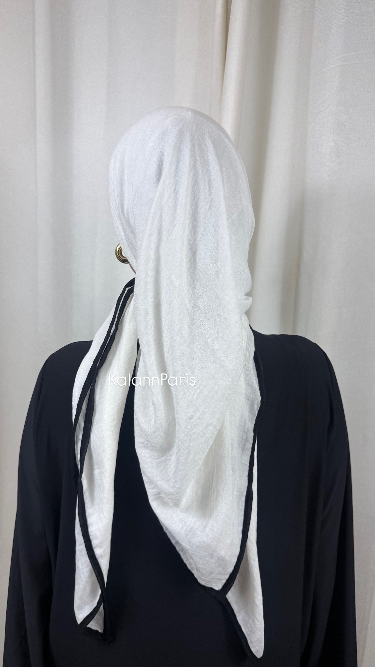 CARRÉ COTON BICOLORE - BLANC NOIR