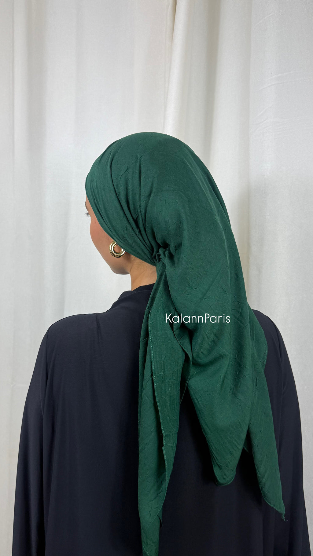 CARRÉ COTON BAMBOO - VERT BOUTEILLE