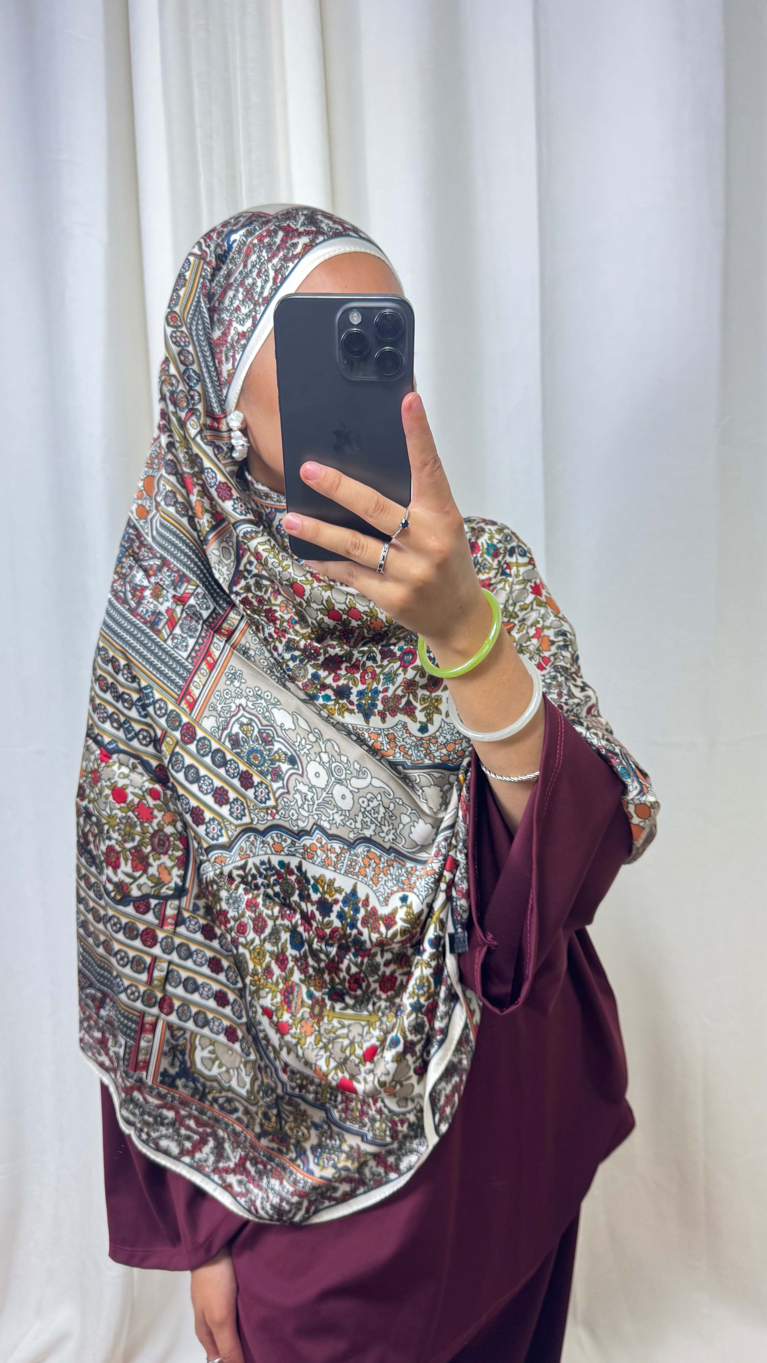 HIJAB RECTANGLE SATINÉ- BEIGE