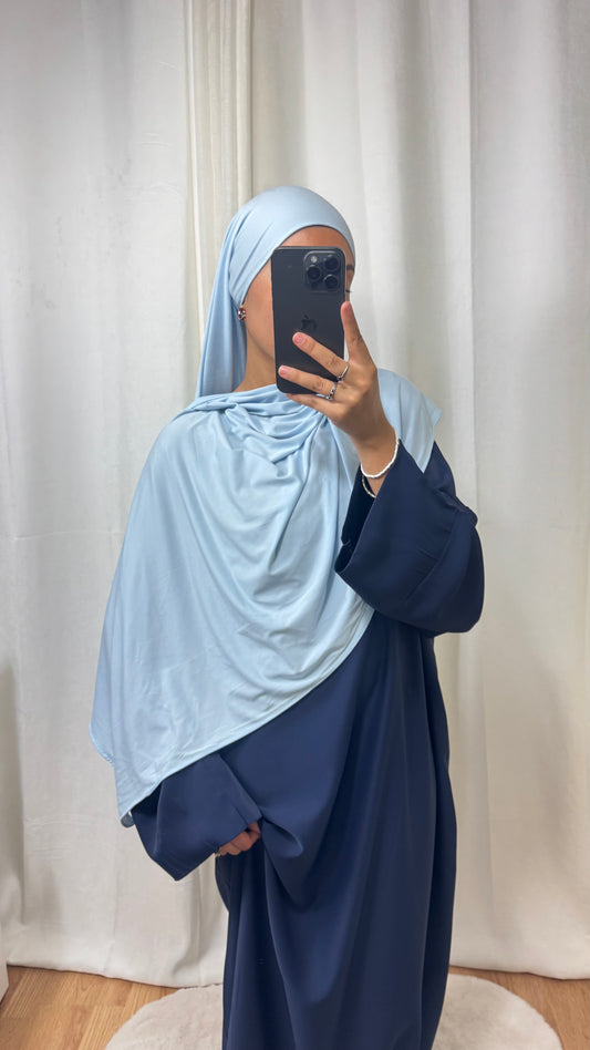 HIJAB JERSEY PREMIUM  - BLEU CIEL
