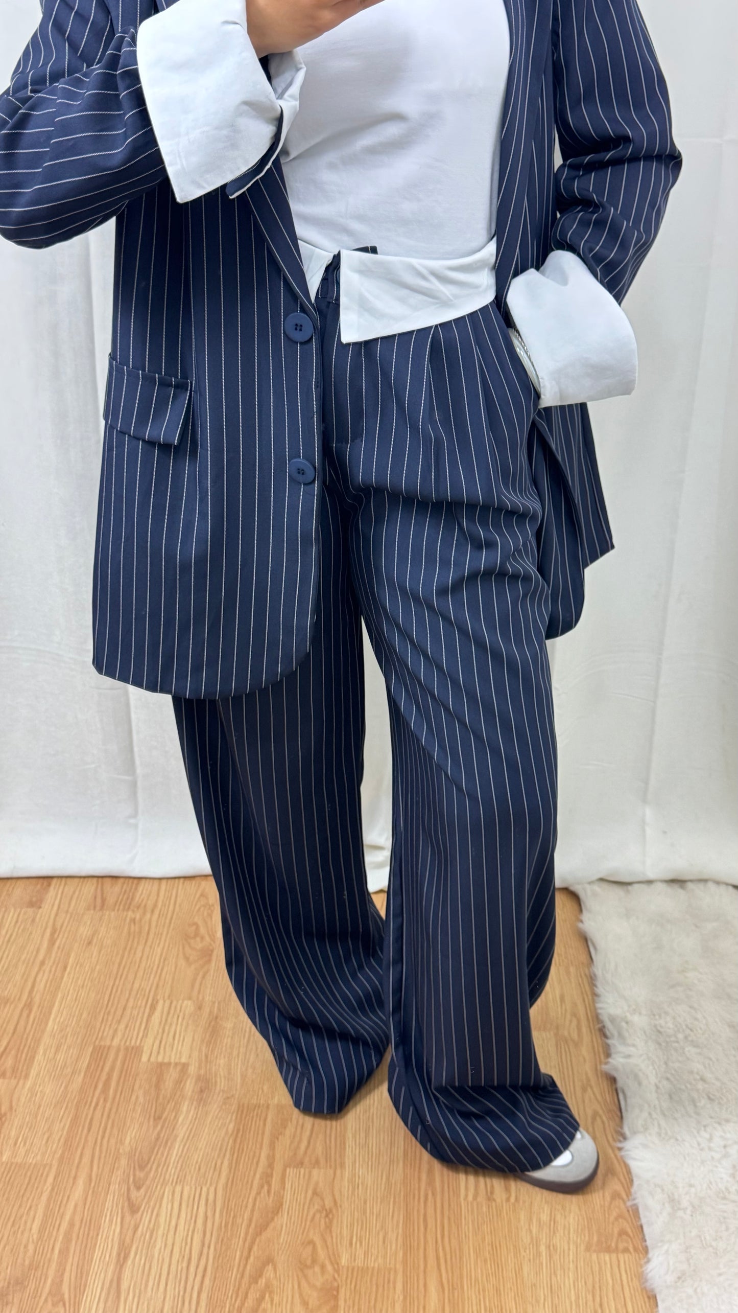 ENSEMBLE BLAZER PANTALON - BLEU MARINE