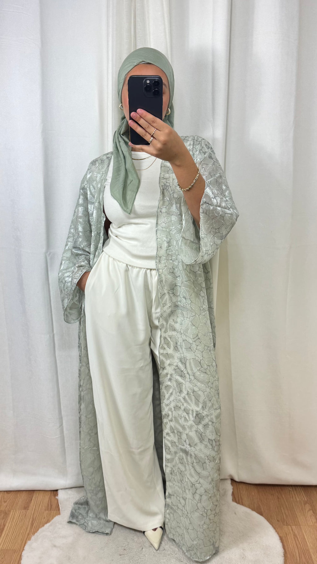 CRÉATION KIMONO DENTELLE - VERT D’EAU