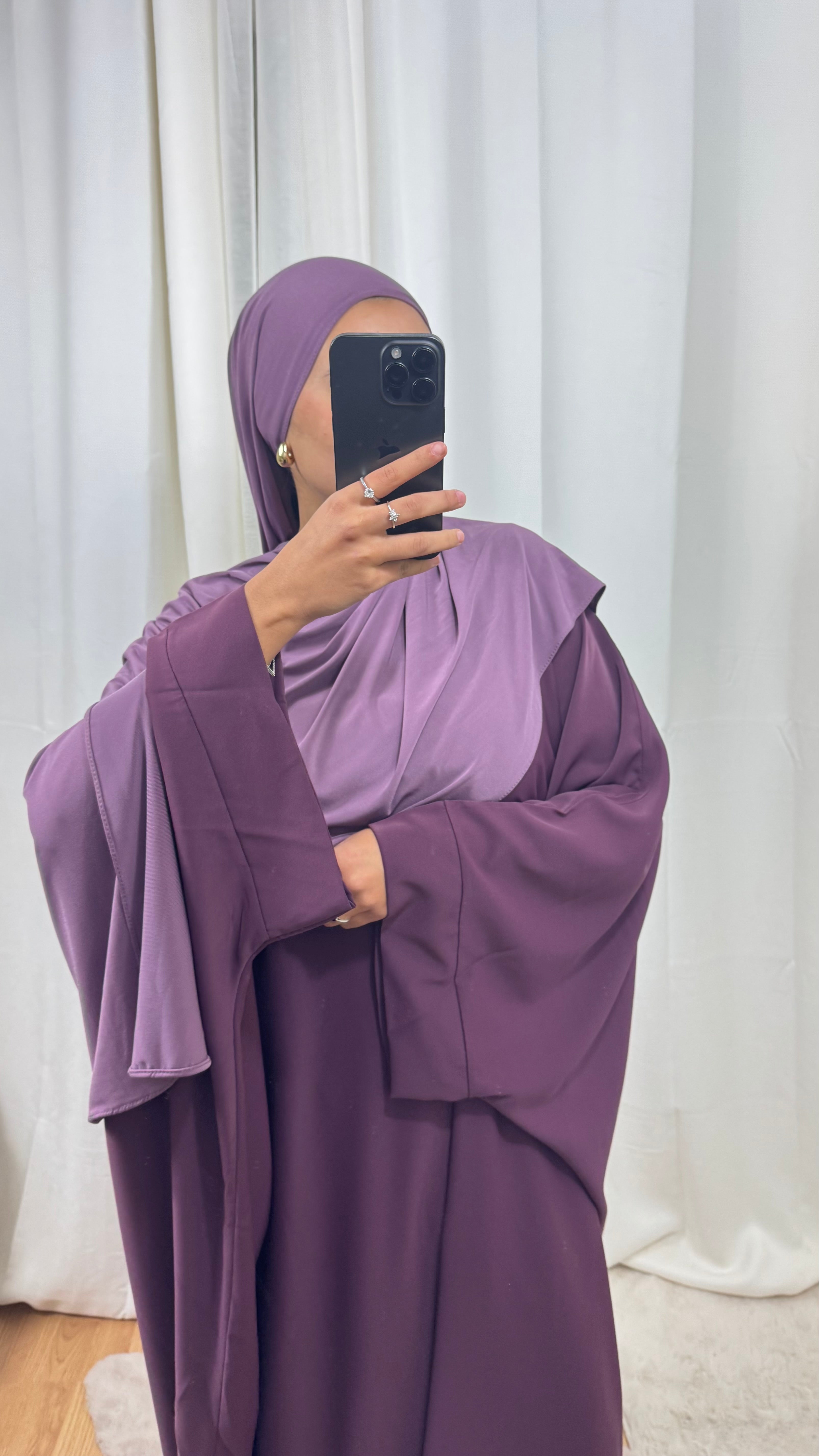 ABAYA SAOUDIENNE ELEGANCE - PRUNE