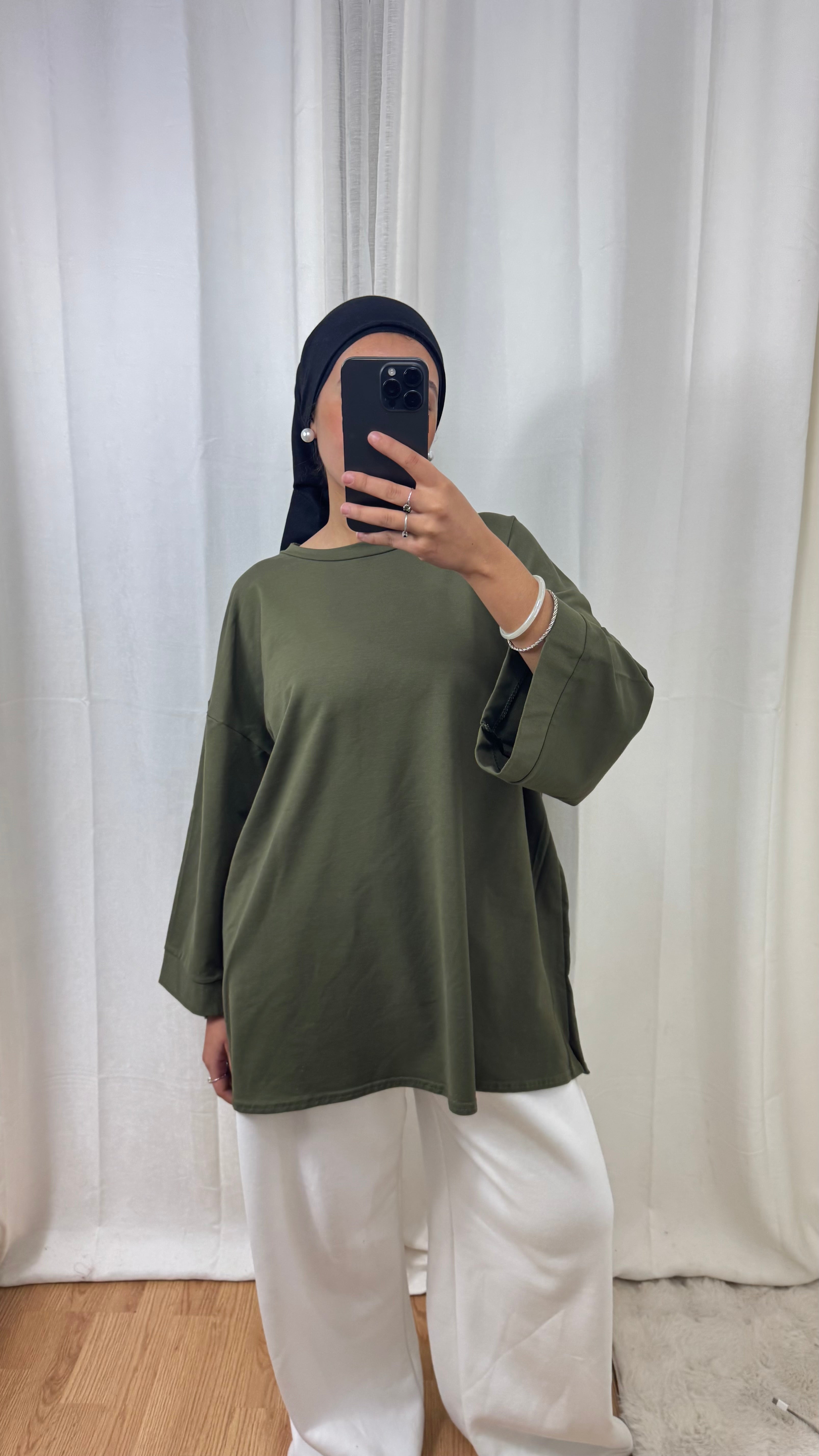 T-SHIRT MANCHE LONGUE KAKI