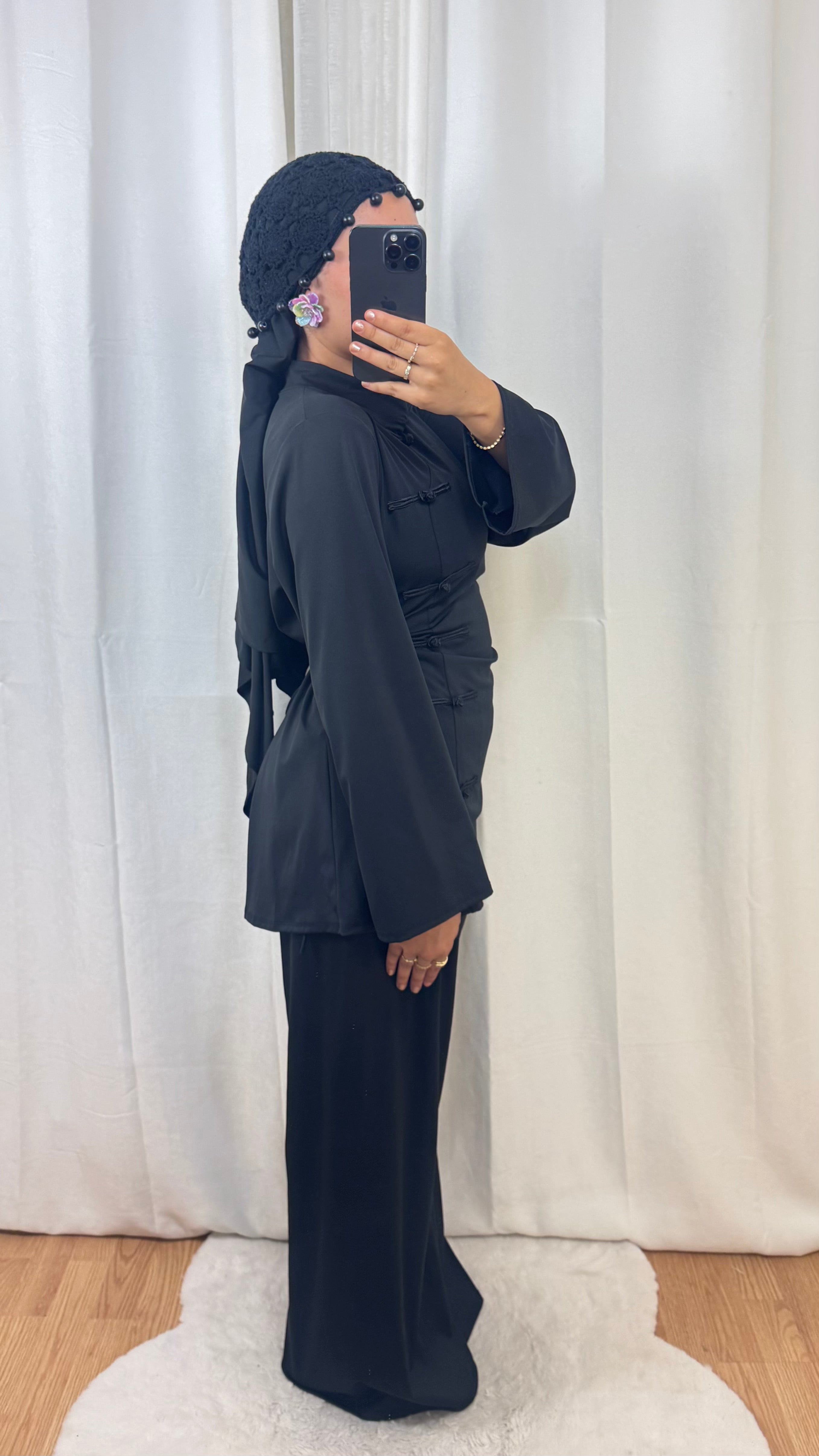 BURKINI SAKURA CINTRÉ - NOIR (précommande 1 semaine)