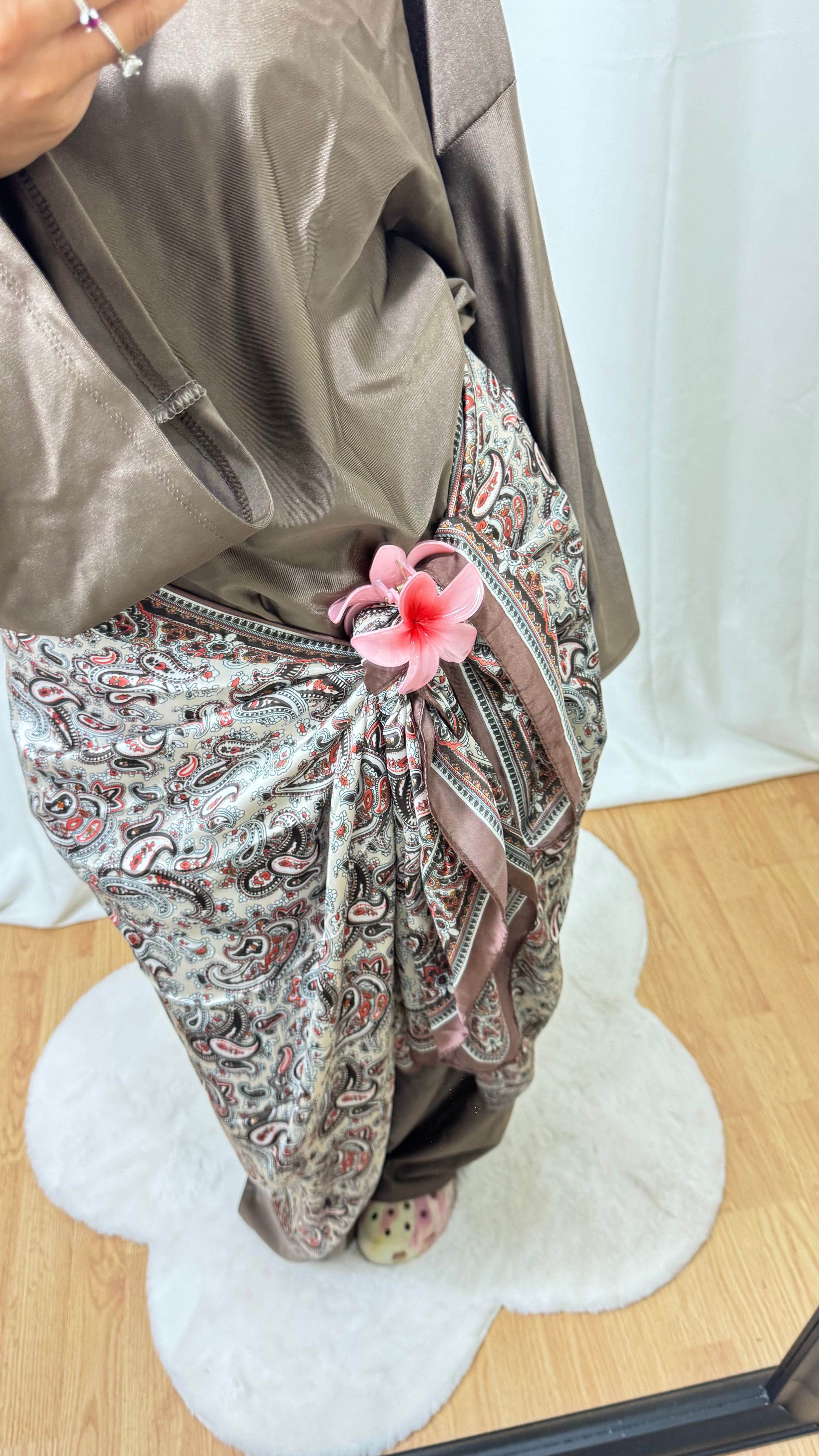HIJAB RECTANGLE SATINÉ - MARRON